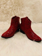 Load image into Gallery viewer, Red Cowboy Booties
